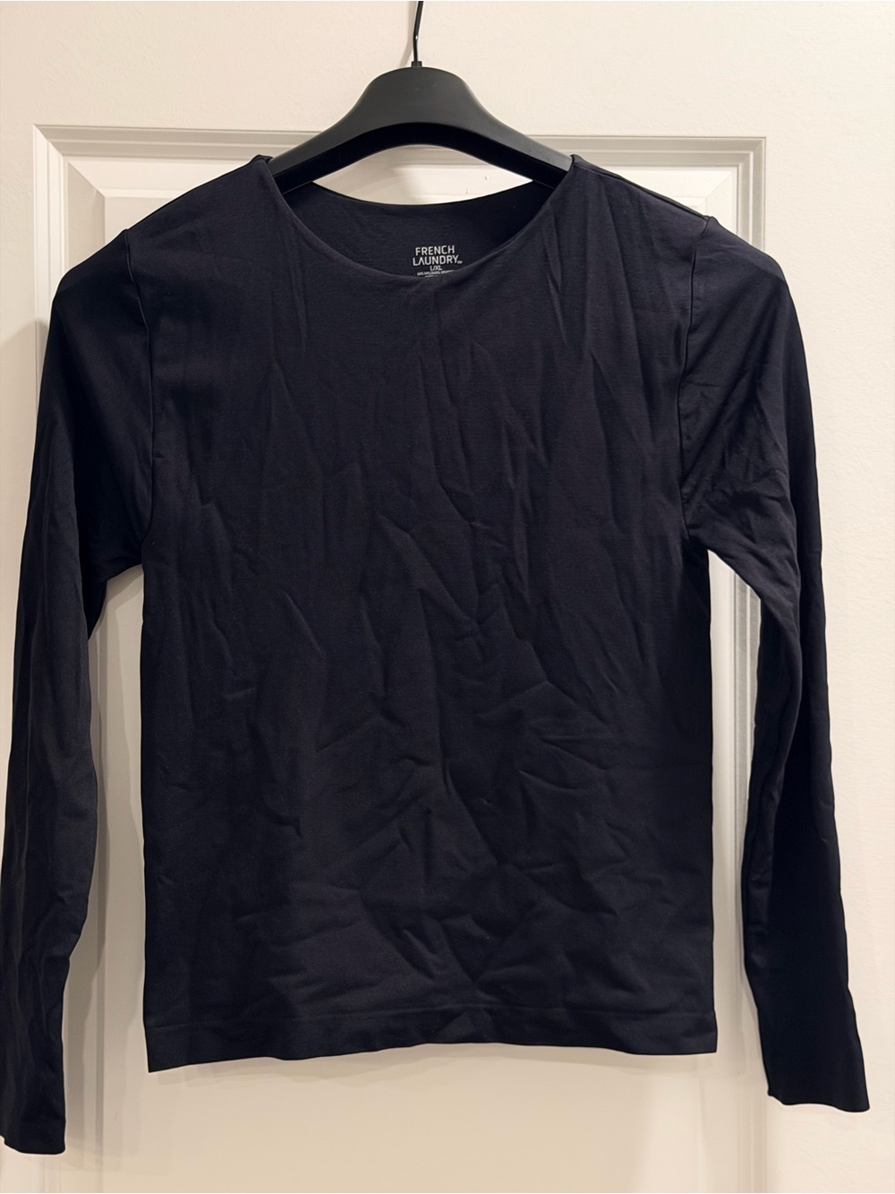 French Laundry Black Long Sleeve Crewneck Tee